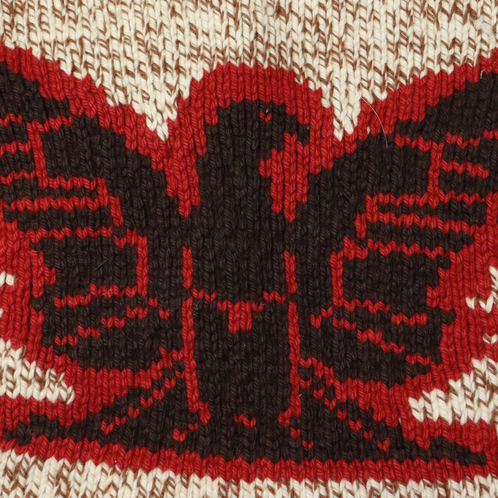 Vintage Eagle Cowichan Brown Red Knit Sweater - Picture 8 of 8